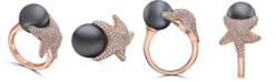 EFFY Collection EFFY&reg; Cultured Tahitian Pearl (11-1/2mm) & Diamond (3/4 ct. t.w.) Starfish Ring in 14k Rose Gold